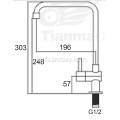 Single-Lever Air Dingin Hanya Sink Mixer Ketuk